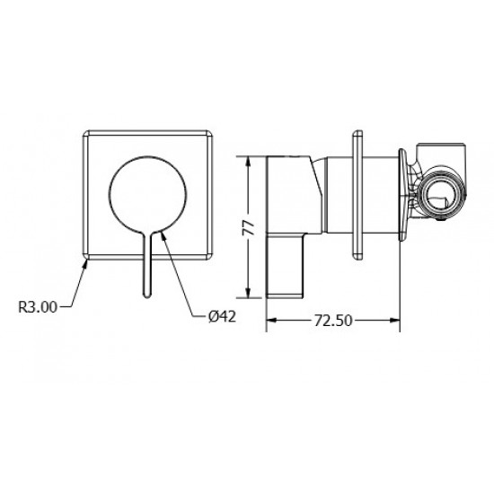 Εντοιχισμένη Μπαταρία Μονής Εξόδου Modea Eclipse 00-02014/B Μαύρη Ματ